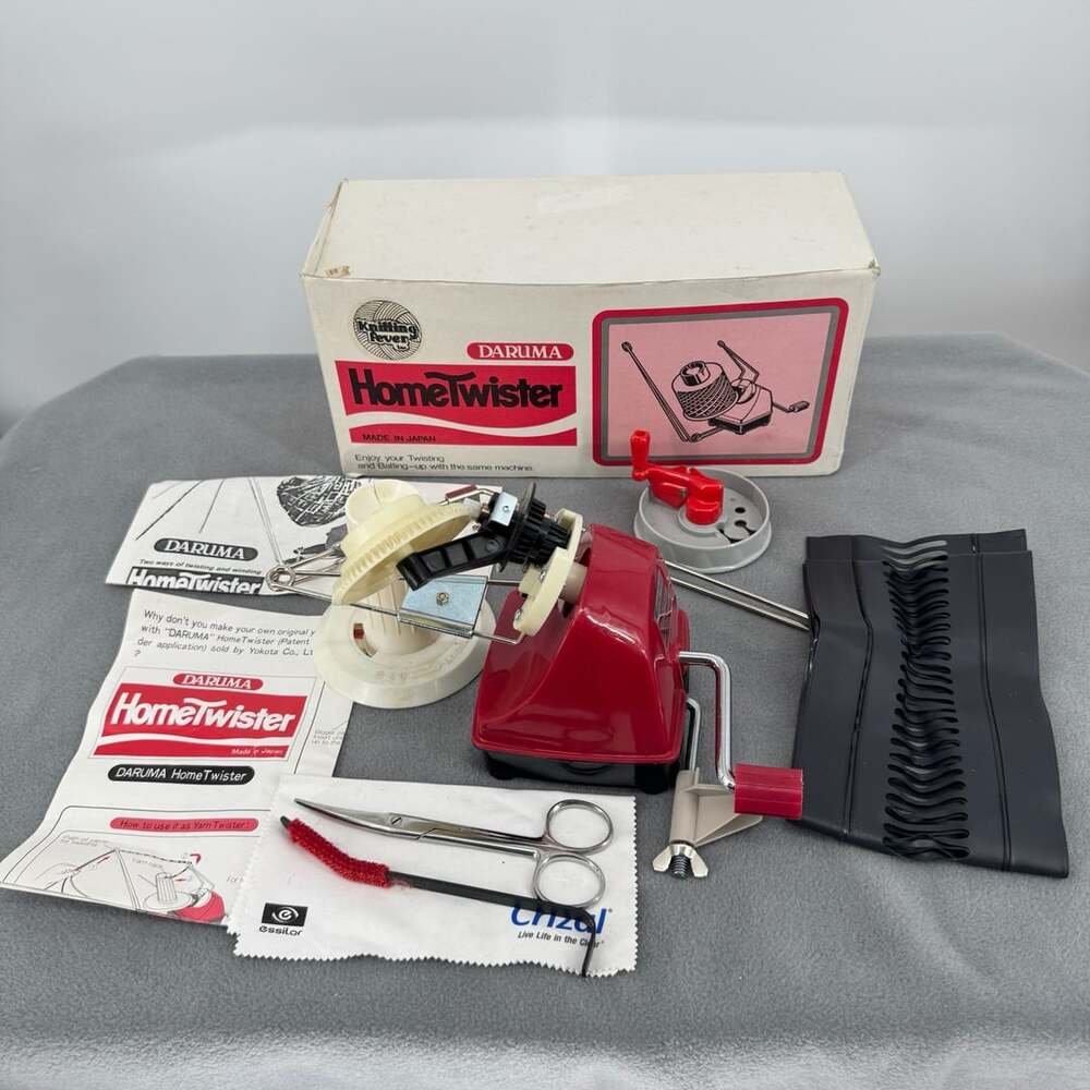 Vintage Daruma Home Twister Yarn Winder Plying Tool Japan Box Instructions
